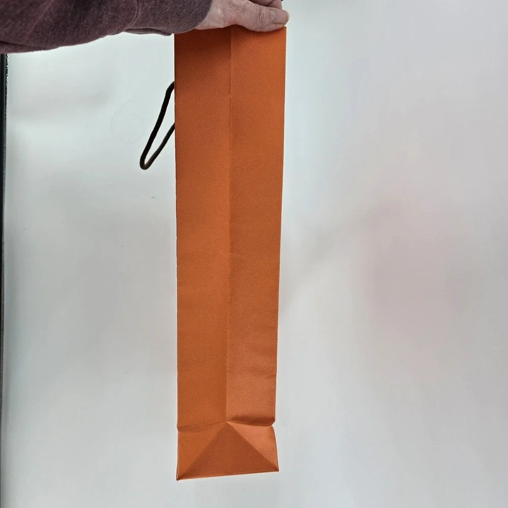 Hermes Empty Orange Paris Medium Shopping Gift Paper Bag Authentic, 16.5
